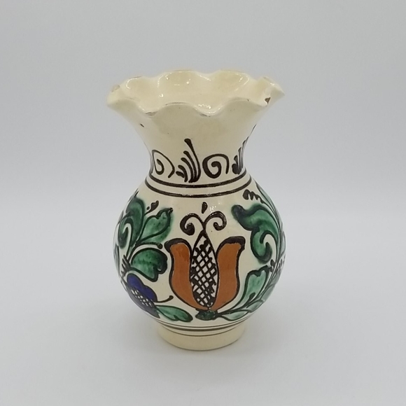 Korond Mexican Pottery vase & plate Vintage Mexico - Picture 9 of 13